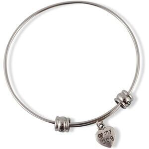 Love (Heart) My Dog on Heart Fancy Bangle